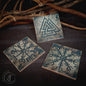 Norse Altar Symbols Tile Set of 3 - Viking Ceramic Decor