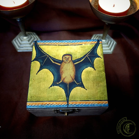 Aberdeen Bestiary Fledermaus-Holzkiste – Mittelalterliche & Gotische Kunst
