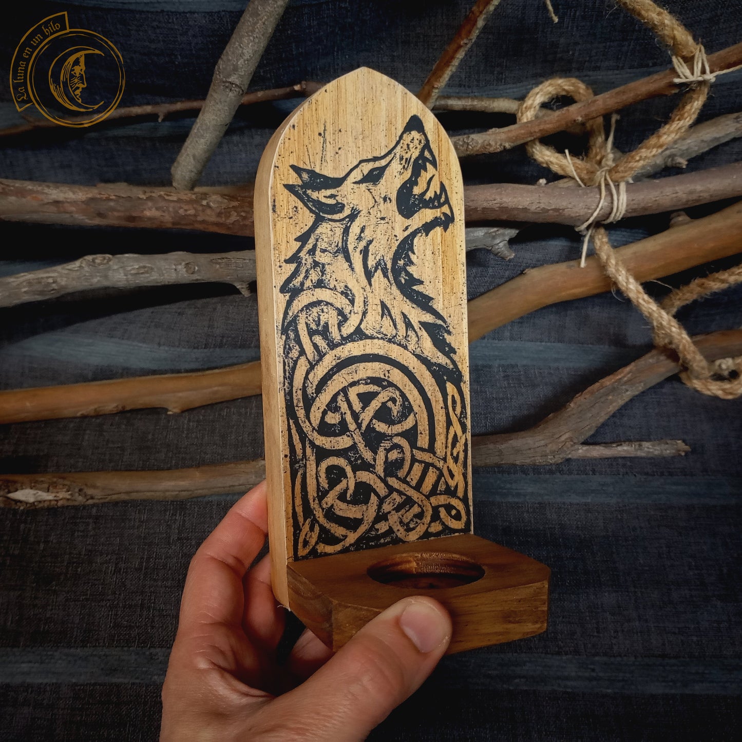 Fenrir Wolf - Wandkerzenhalter - Wikingerdekor