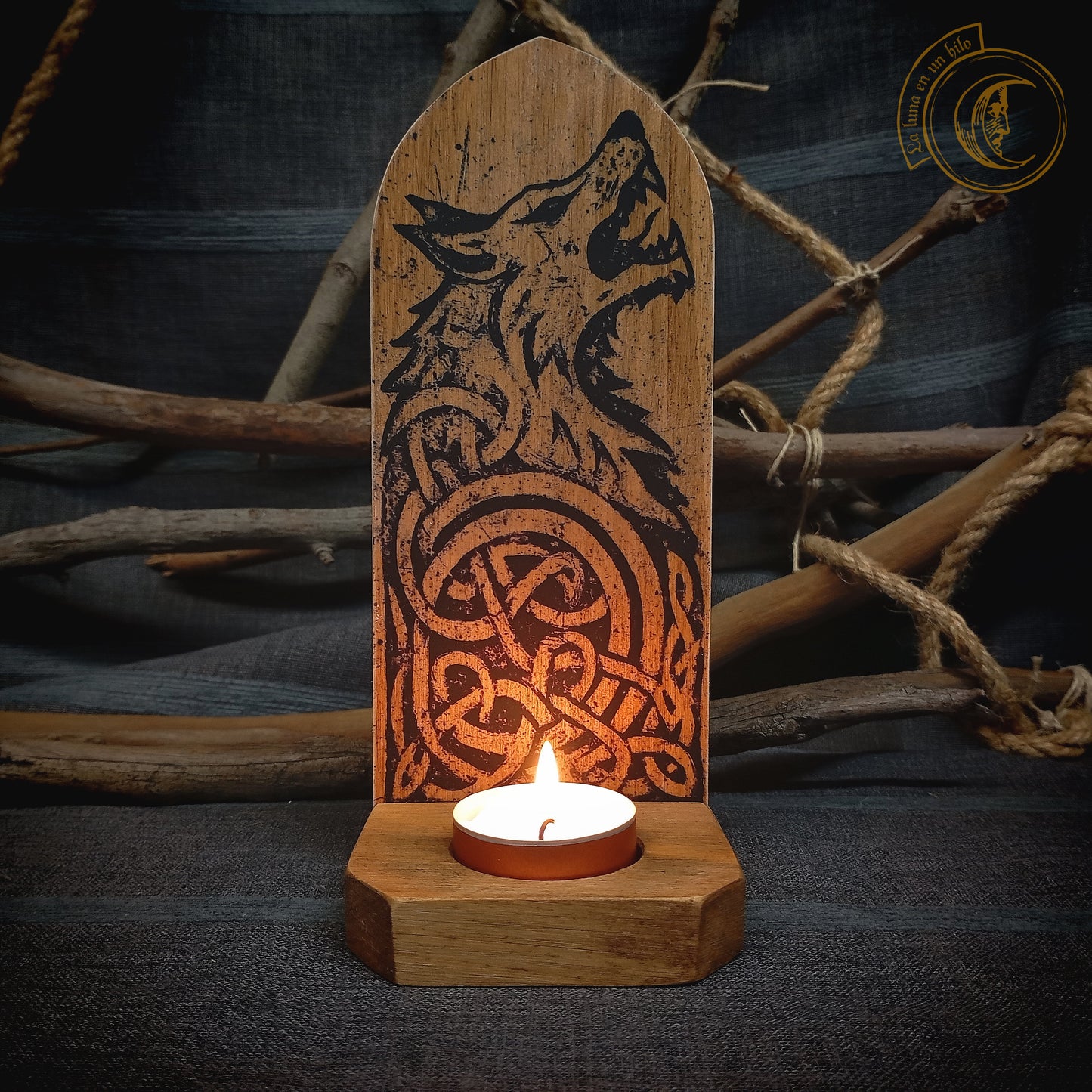 Fenrir Wolf - Wandkerzenhalter - Wikingerdekor