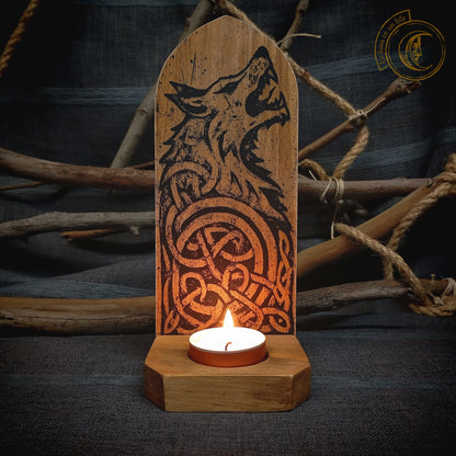 Fenrir Wolf - Wandkerzenhalter - Wikingerdekor