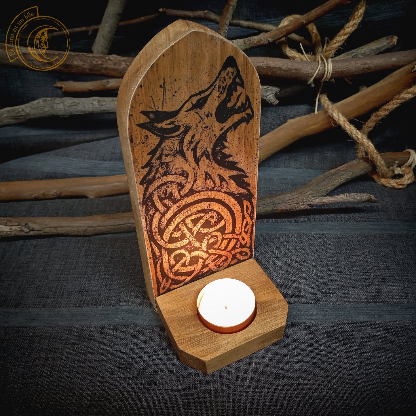 Fenrir Wolf - Wandkerzenhalter - Wikingerdekor