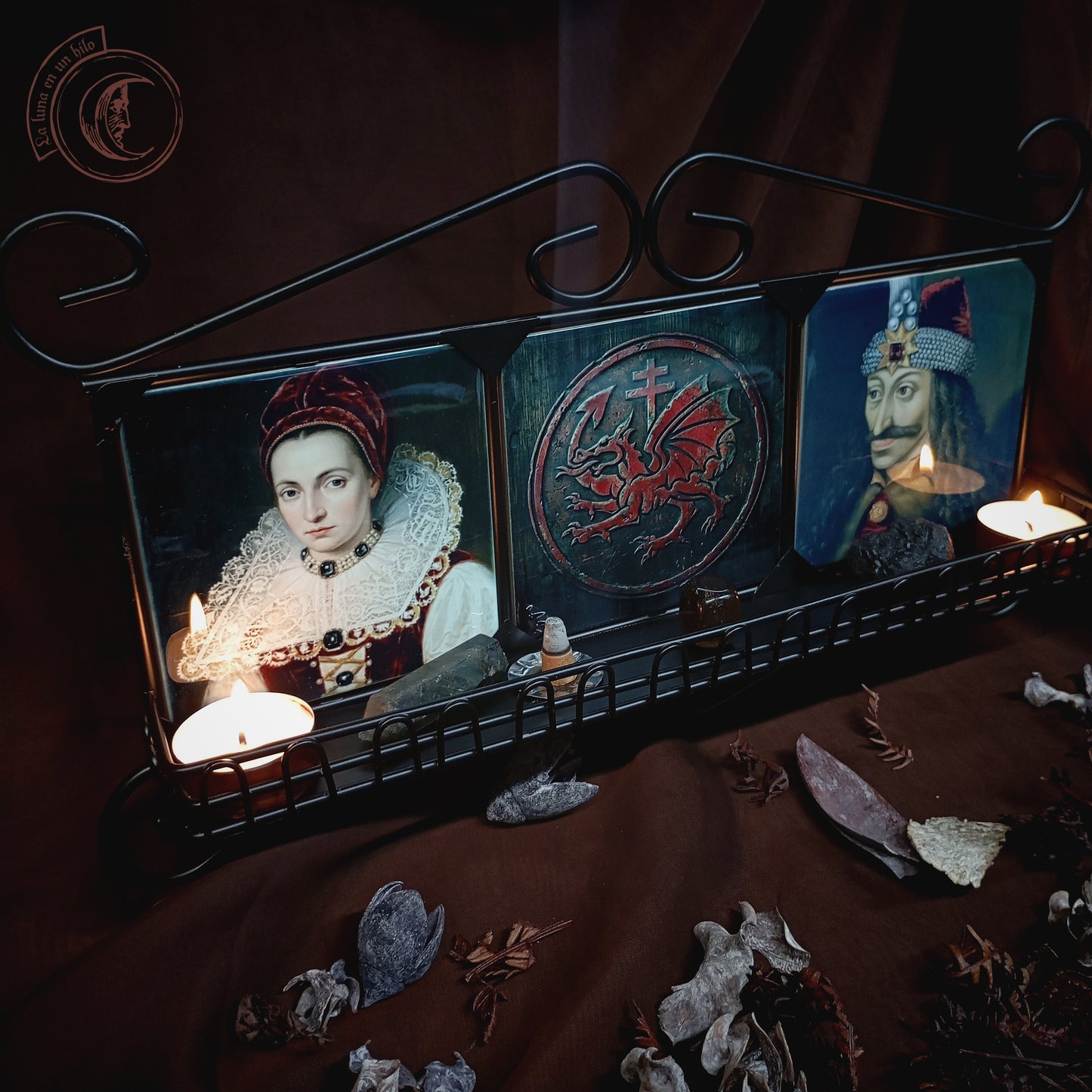 Gothic Wrought Iron Shelf - Vampire Altar Display & Wall Decor