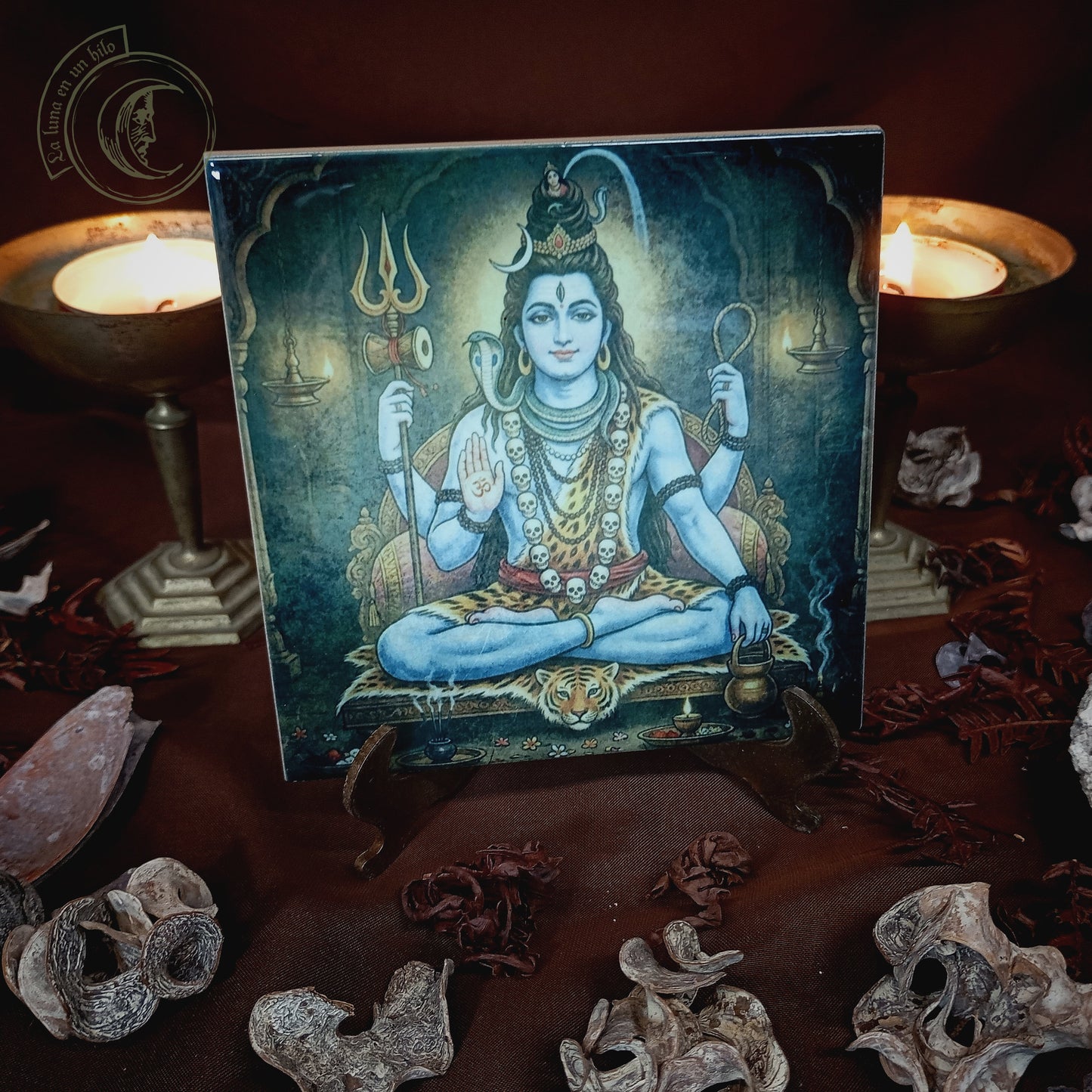 Azulejo Cerámico Dios Shiva - Decoración para Altar de Meditación y Yoga