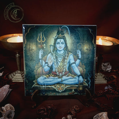 Azulejo Cerámico Dios Shiva - Decoración para Altar de Meditación y Yoga