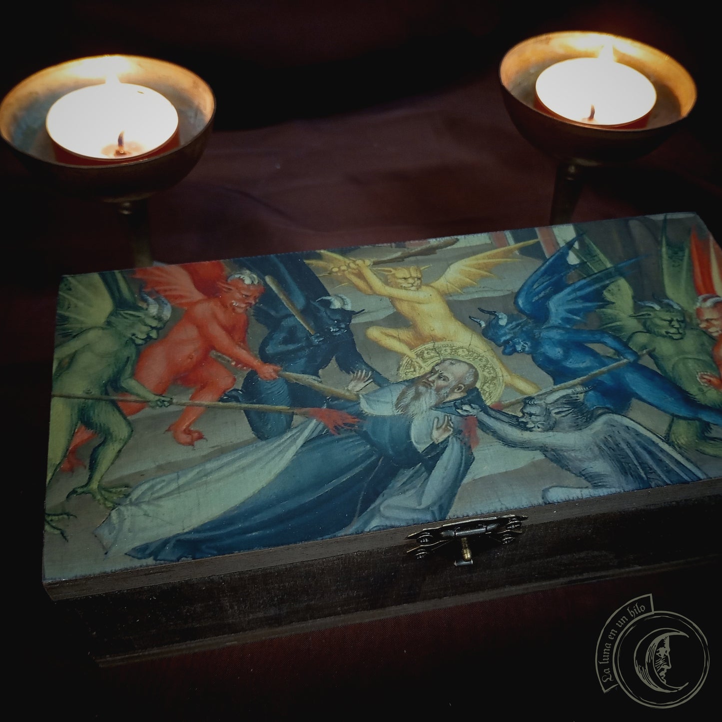 Caja de Demonios Medievales - Arte Gótico Siglo XIV de Cenni di Francesco