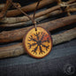 Aegishjalmur Handcrafted Carob Wood Pendant - Viking Necklace